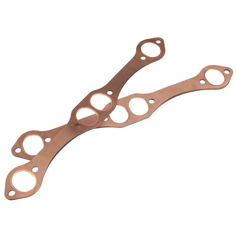 SBC Oval Port Copper Header Exhaust Gaskets For SB Chevy 283 327 350 383 400