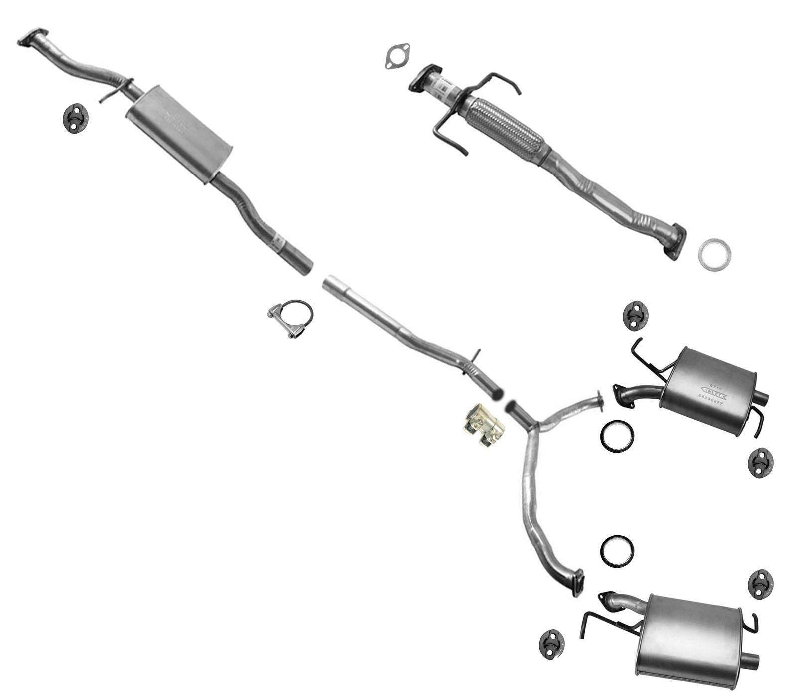 Flex Pipe Resonator Dual Muffler Exhaust System Fits for 2007-2015 Mazda CX-9