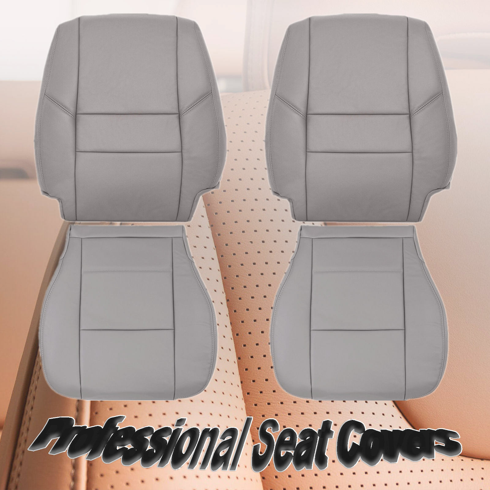 For 2000 to 2007 Toyota Sequoia Driver Passenger Bottom Top Seat Cover Gray