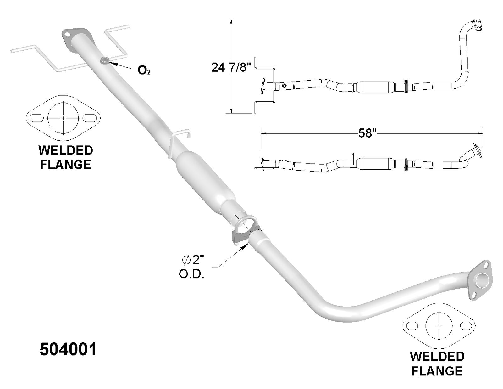 Exhaust and Tail Pipes for 1994-1997 Ford Aspire