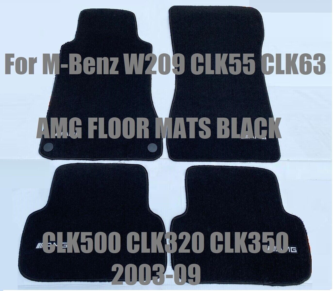 For M-Benz W209 CLK55 CLK63 AMG FLOOR MATS BLACK CLK500 CLK320 CLK350 2003-09