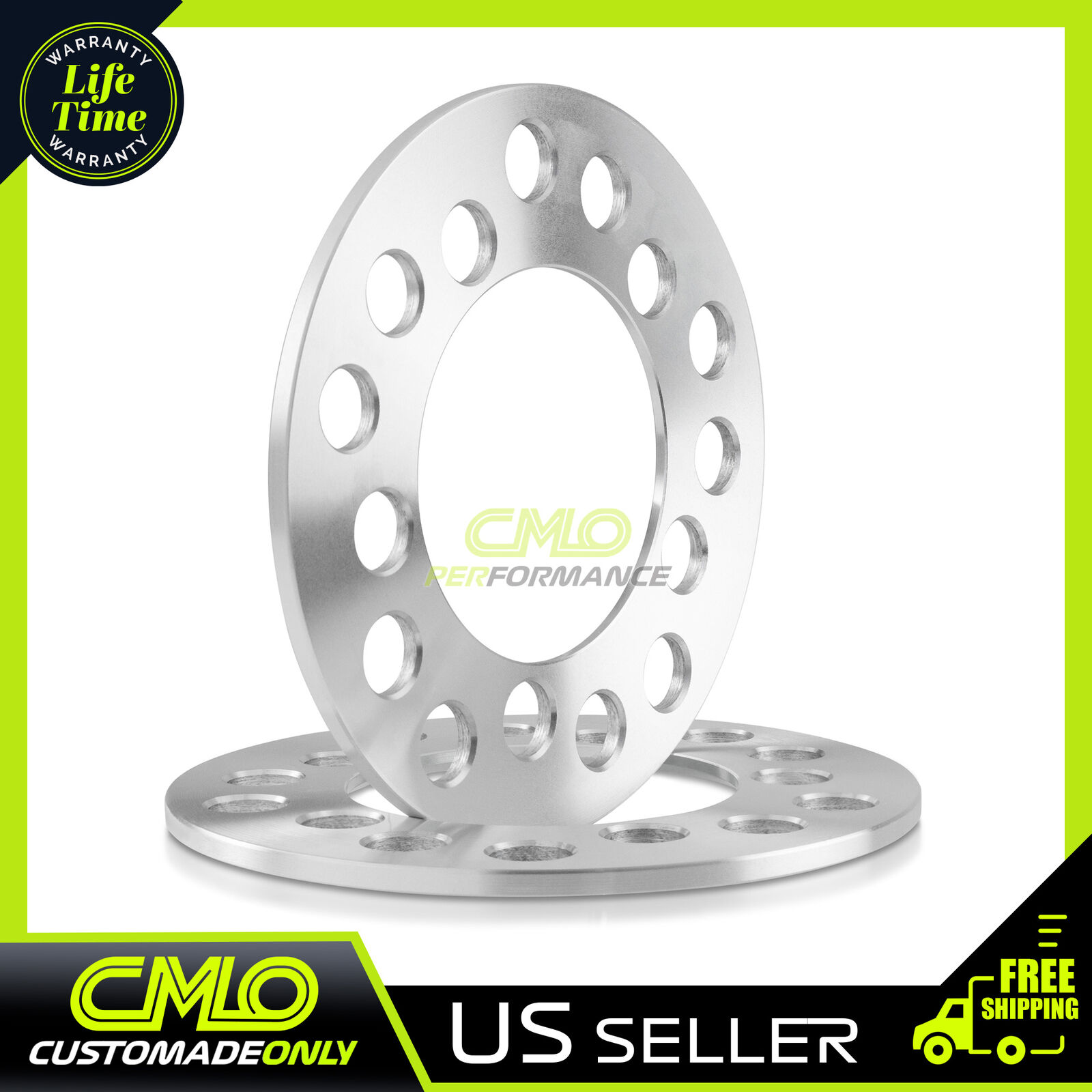 (2) CNC 5mm Wheel Spacers Adapters For 5 Lug For Camry Celica Corolla Supra