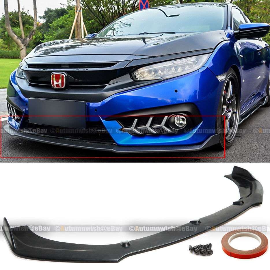 For 16-18 Honda Civic 10th 1 Piece CS Style Front Bumper Lip Body Kit Spoiler