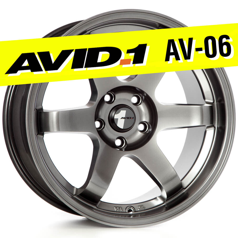 AVID.1 AV-06 18x10.5 Hyper Black 5x114.3 +22 Wheel TE37 fits 240SX 350Z G35 G37