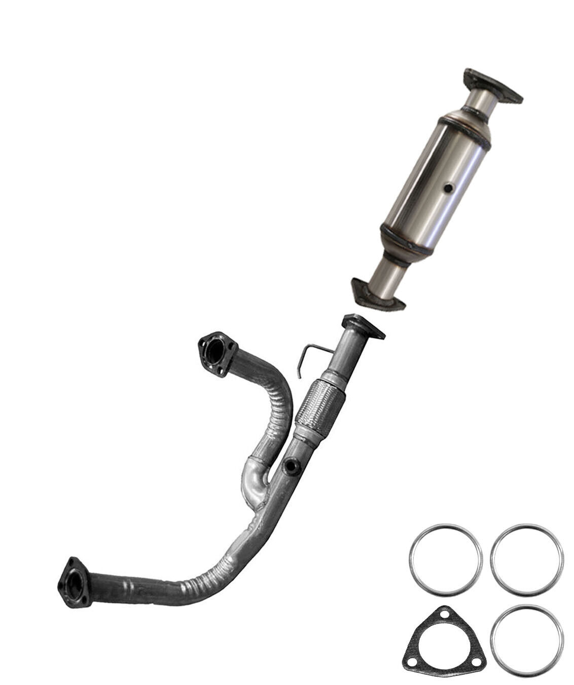 Catalytic Converter Y-pipe Exhaust with Flex fits: 2001-2002 MDX 2003-2004 Pilot