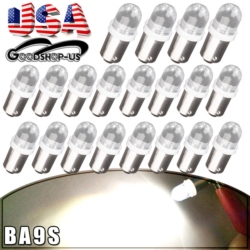 20Pcs 6000K White BA9S Instrument Panel Gauge Dash LED Light Bulbs 1815 1816 182