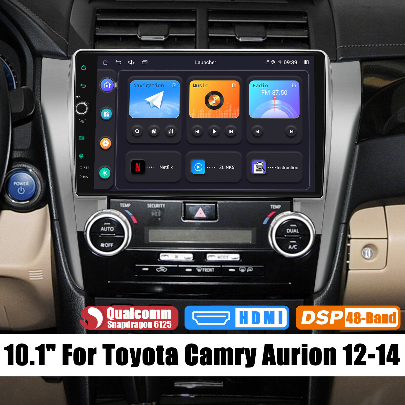 For 2012-2014 Toyota Camry Aurion JOYING Android 12 10.1