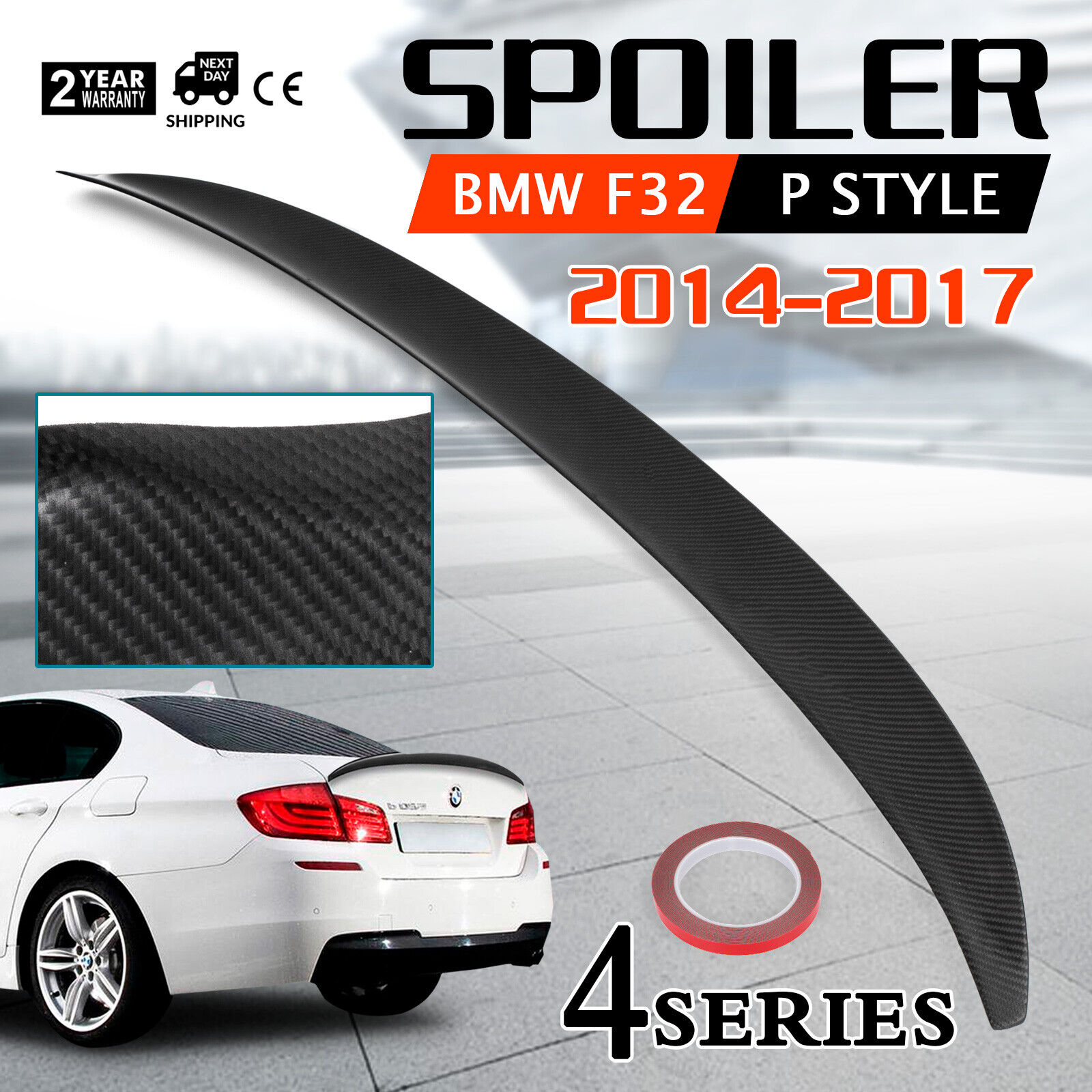Carbon Fiber Lip Trunk Spoiler Fits BMW F32 430i 435i 440i Coupe 2014-2019