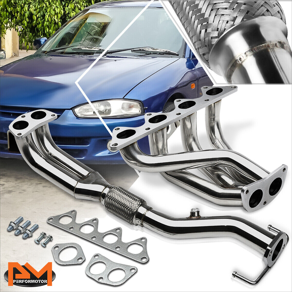 For 97-02 Mitsubishi Mirage 1.8L I4 4G93 Stainless Steel Exhaust Header Manifold