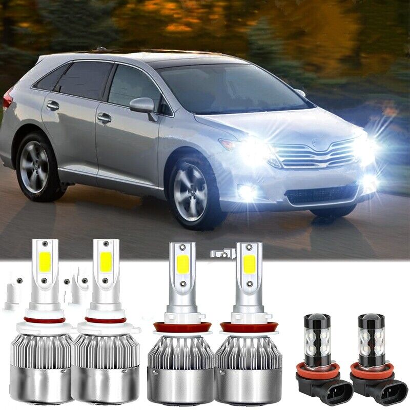 For Toyota Venza 2009-2016 Combo LED Headlight + Fog Lights Bulbs Kit 6500K