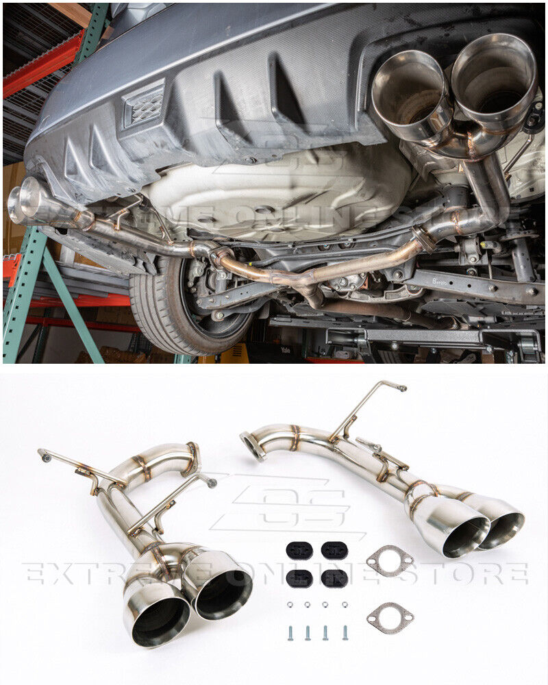 For 15-21 Subaru WRX / STi Muffler Delete Axle Back 4 Inch Quad Tips Exhaust