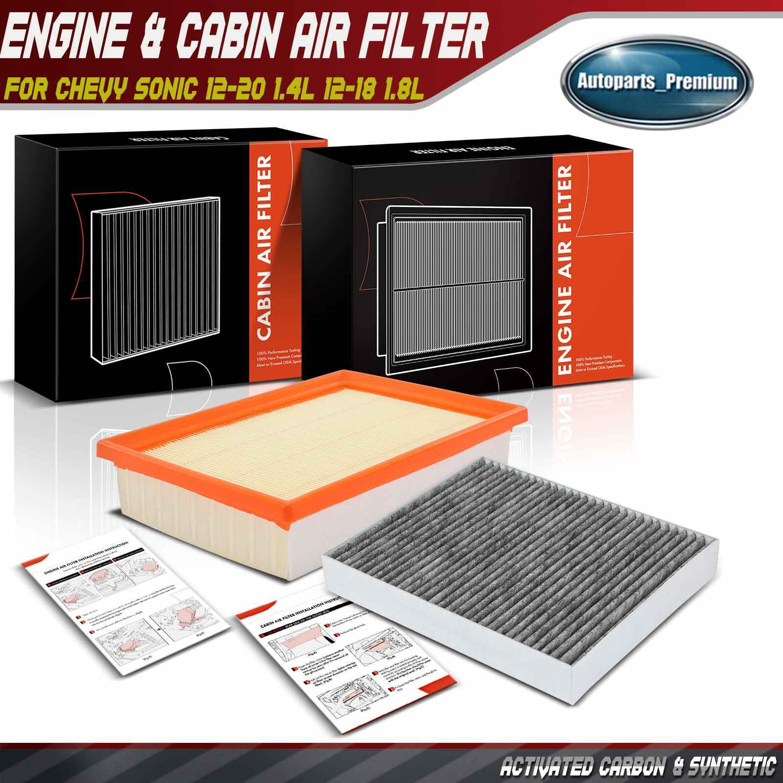 Engine & Cabin Air Filter for Chevrolet Sonic 2012-2020 1.4L 2012-2018 1.8L