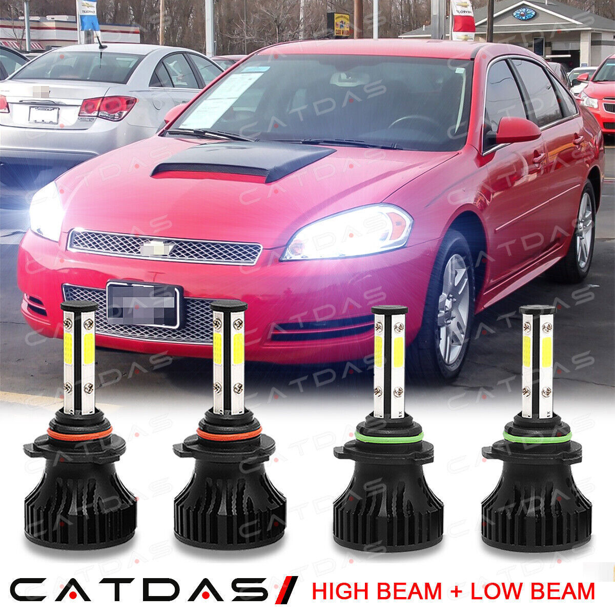 For Chevrolet Chevy Impala 2000-2005 6000K LED Headlight High Low Beam Bulbs Kit