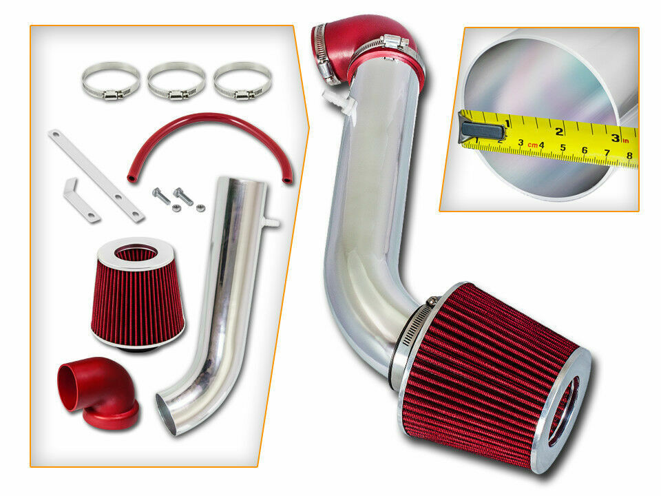 BCP RED 95-99 Eclipse/Talon 2.0 N/A Short Ram Air Intake Racing System + Filter