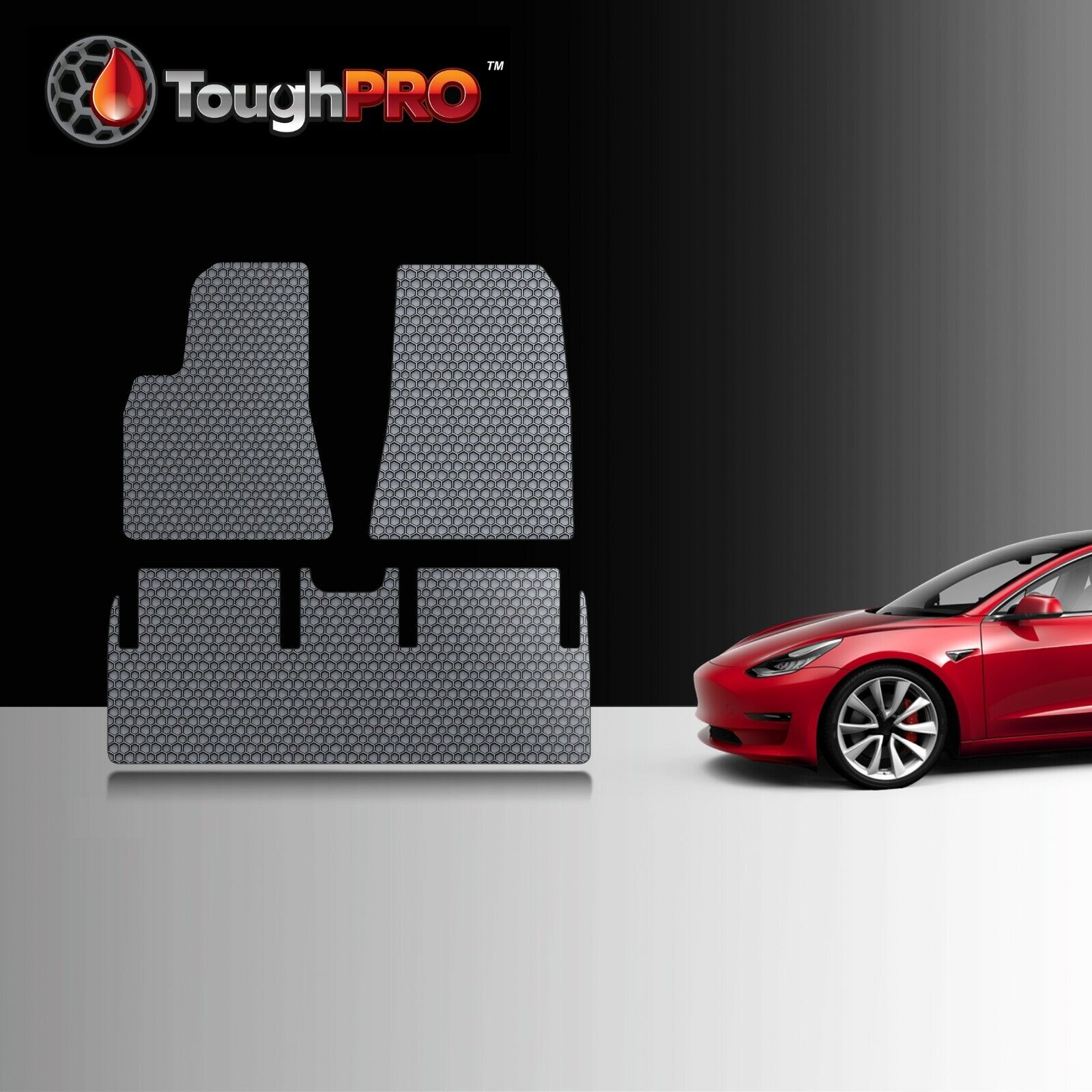ToughPRO Floor Mats Rubber Mats For 2017 - Feb 2019 Tesla Model 3 Gray