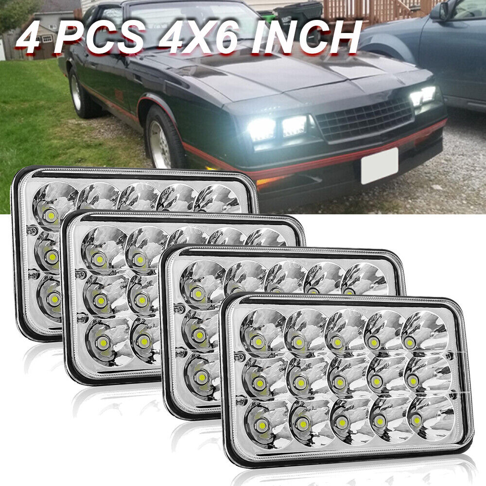 4pcs 4x6\'\' LED Headlights Hi/Lo Beam For Chevrolet C4500 C5500 Kodiak Chevy C10
