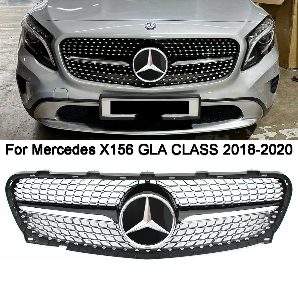 For 2018-20 Mercedes Benz X156 GLA180 GLA200 GLA250 Front Grill W/3D Emblem