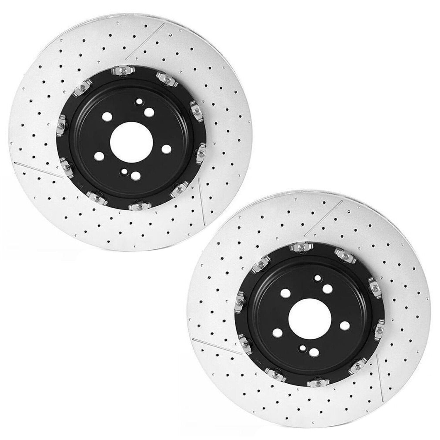 Brembo Set 2 Front Drilled Slotted Disc Brake Rotors For MB C190 C204 W219 C197