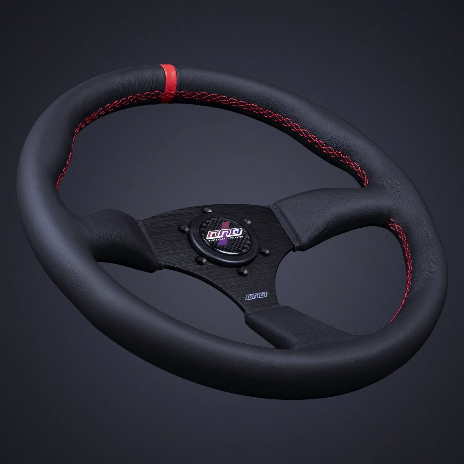 DND Performance 50mm Leather Red Stitch Touring Steering Wheel (LTW-RD)