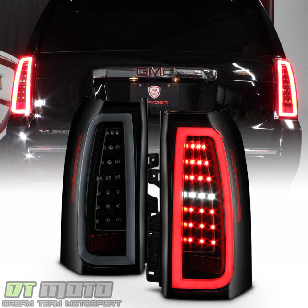 Black Smoke 2015-2020 Chevy Suburban Tahoe Full LED Tube Tail Lights Brake Lamps