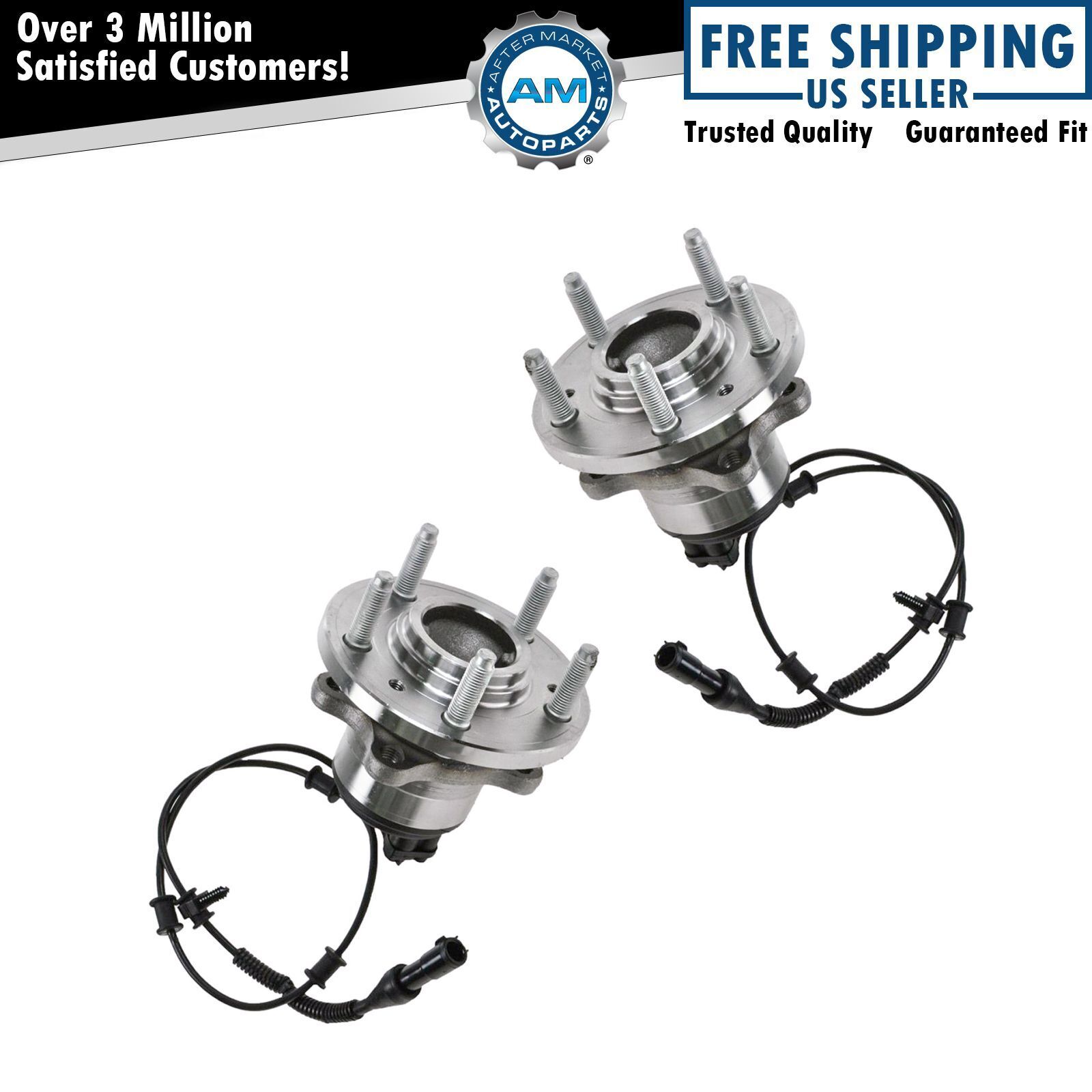 Front Wheel Hubs & Bearings Pair Set of 2 for Ford Thunderbird Lincoln LS