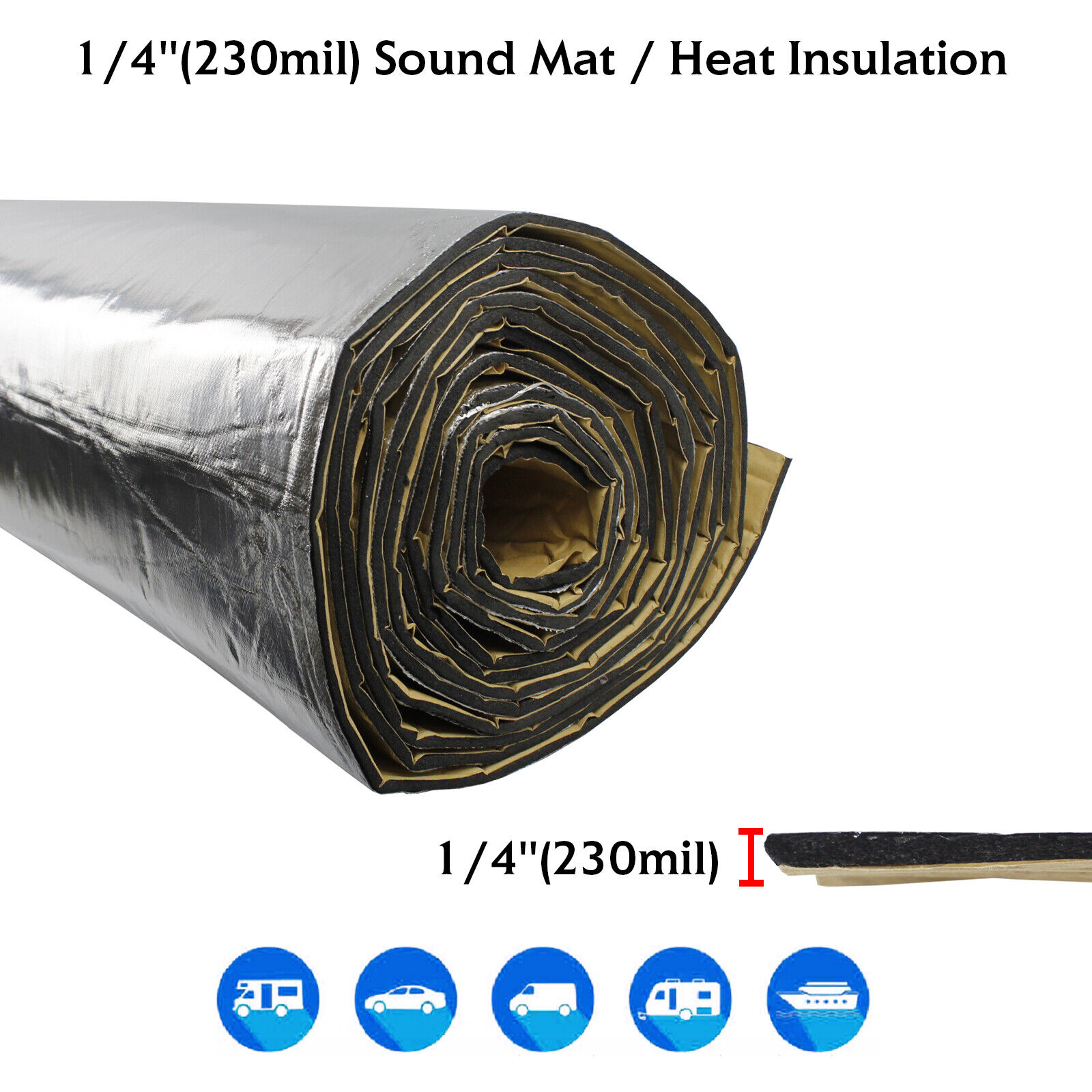 39\'\' x 25\'\' Car Insulation Sound Deadening Heat Shield Thermal Noise Proof Mat
