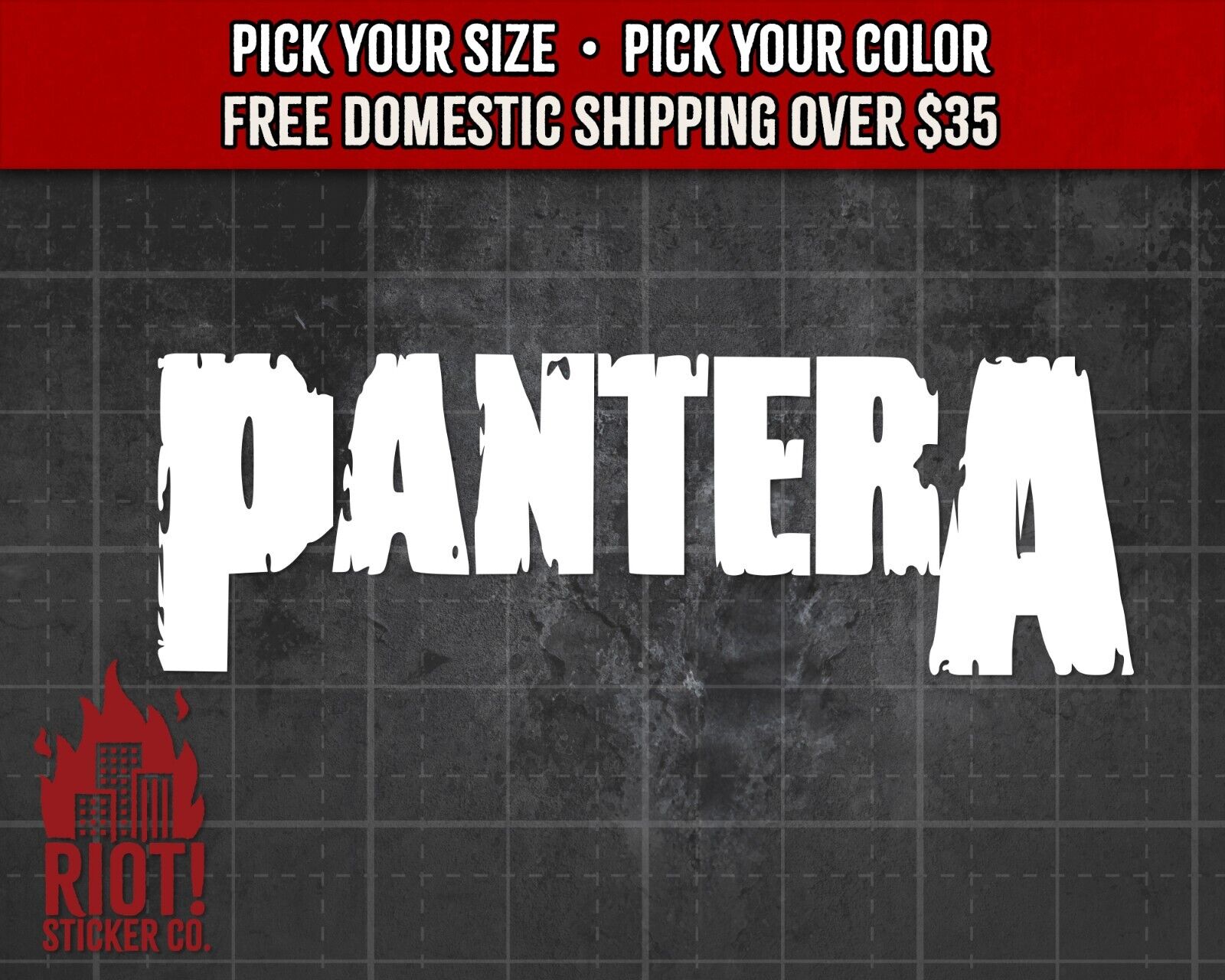 Pantera Logo Decal for Car Band Logo Sticker for Laptop Yeti Death Metal