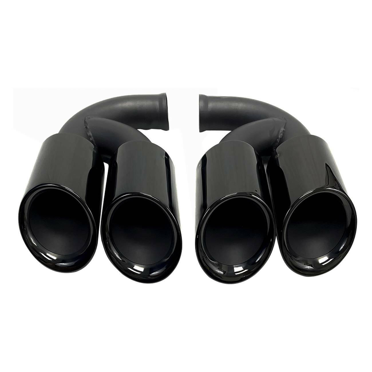 PAIR Muffler Pipe Tip For 2010-2014 Cayenne 958 Round V6 V8 Gas Stainless Steel