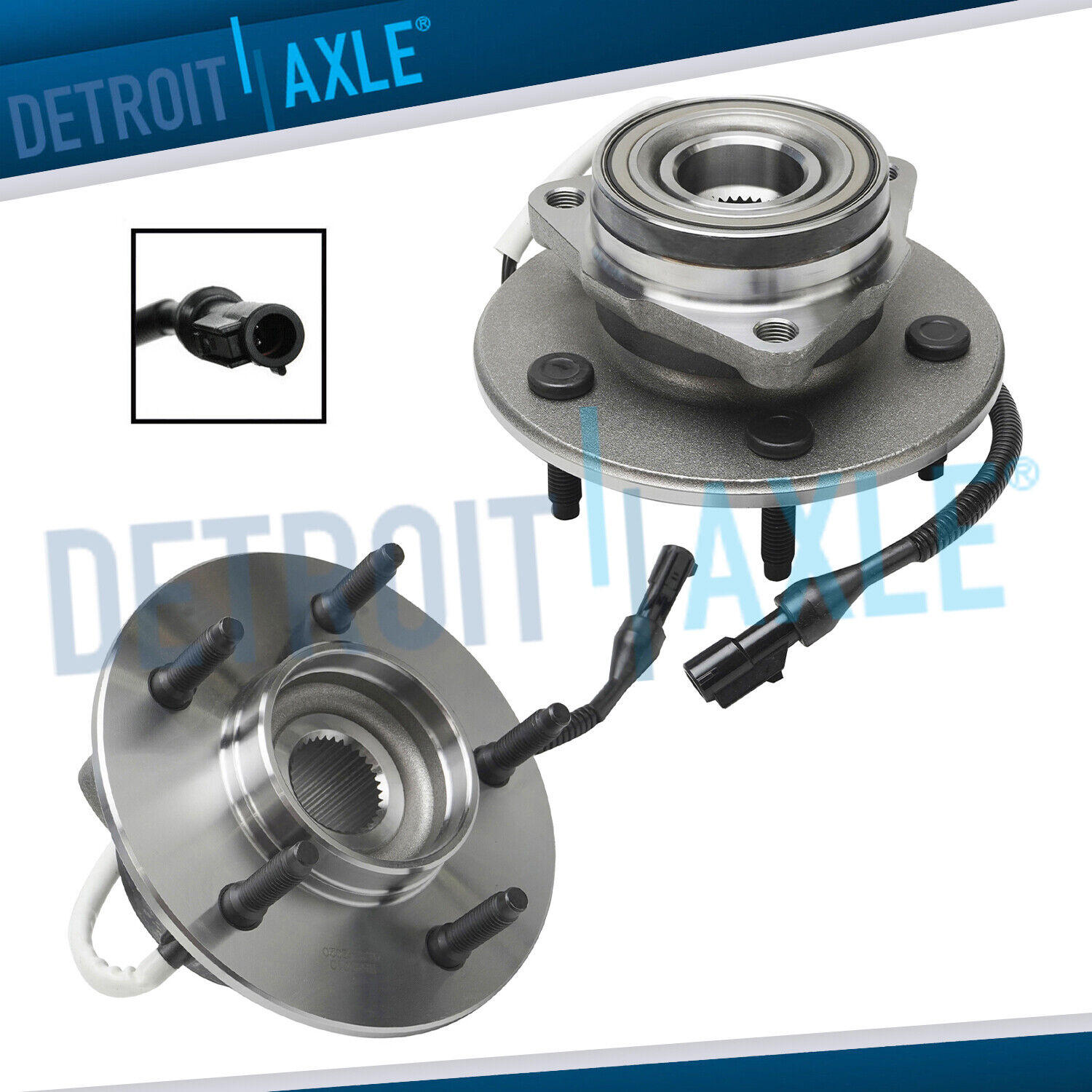 4WD Pair Front Wheel Hub Bearings for 1997 1998 1999 2000 Ford F-150 4-Wheel ABS