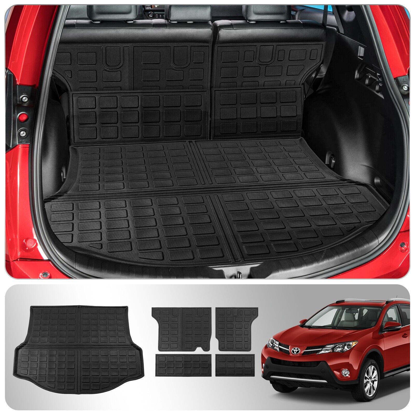Fit 2013-2018 Toyota Rav4 Trunk Mat Backrest Mats Cargo Liner  Rav4 Accessories