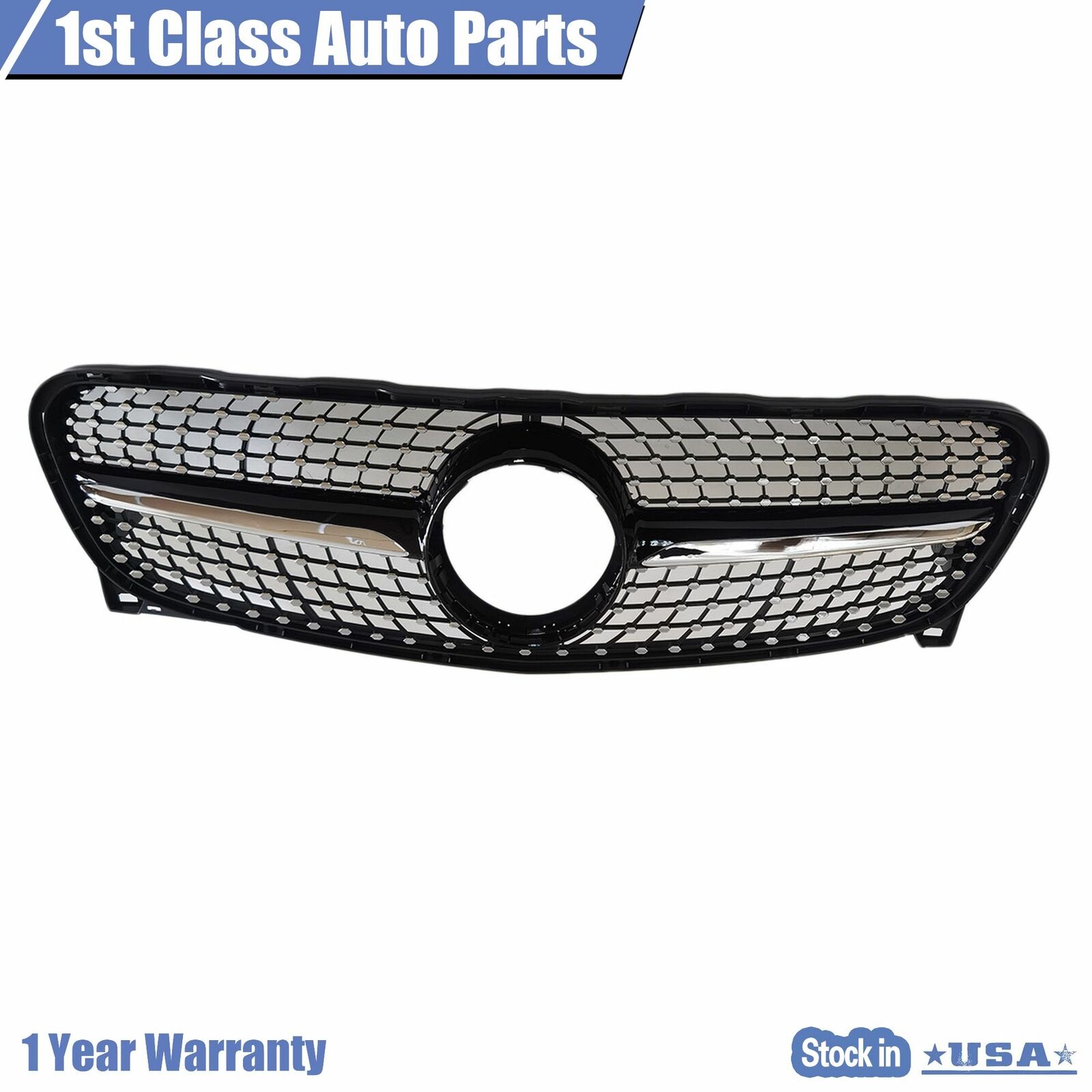 Front Upper Chrome Diamond Style Grille For 2014-2016 Mercedes GLA200 250 45 AMG