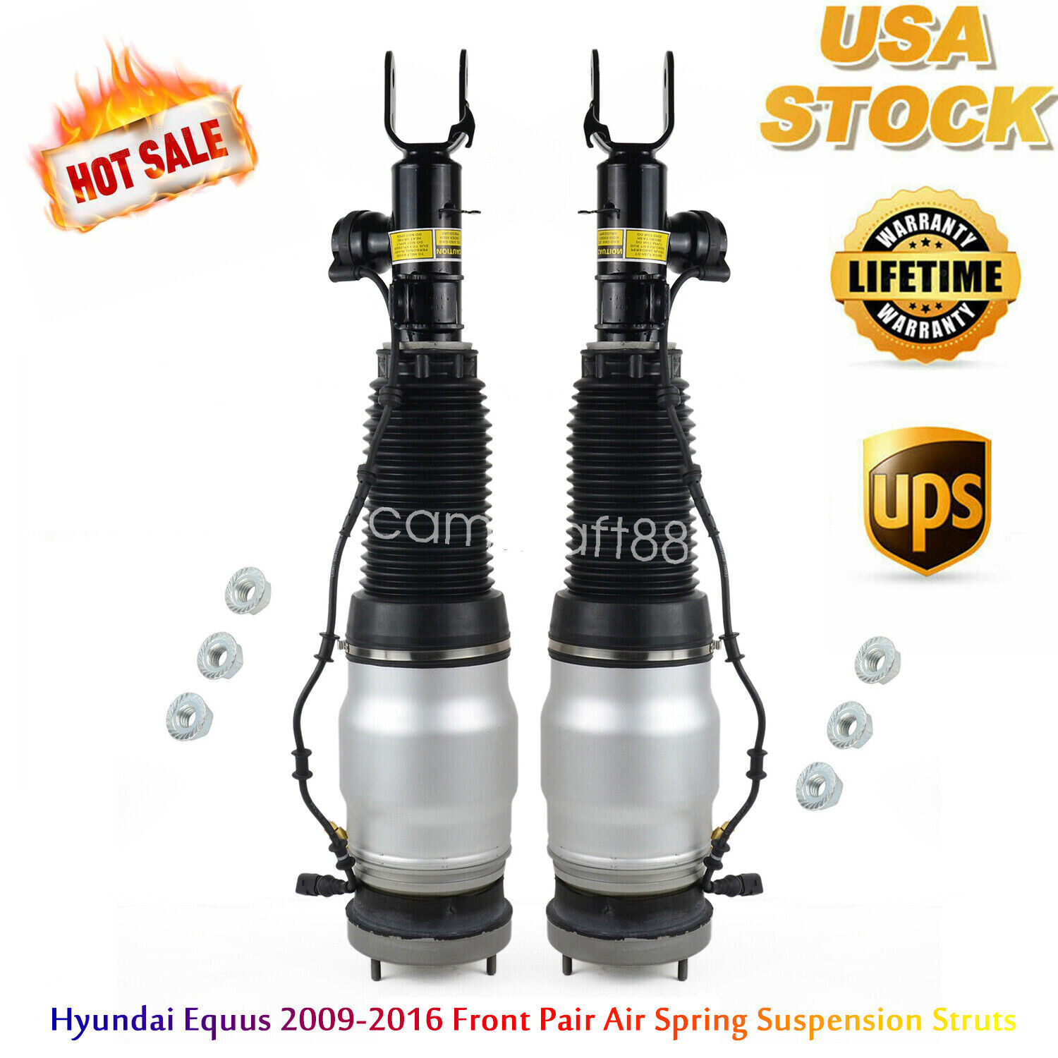 Front Pair Air Ride Electronic Suspension Air Struts For 11-16 Hyundai