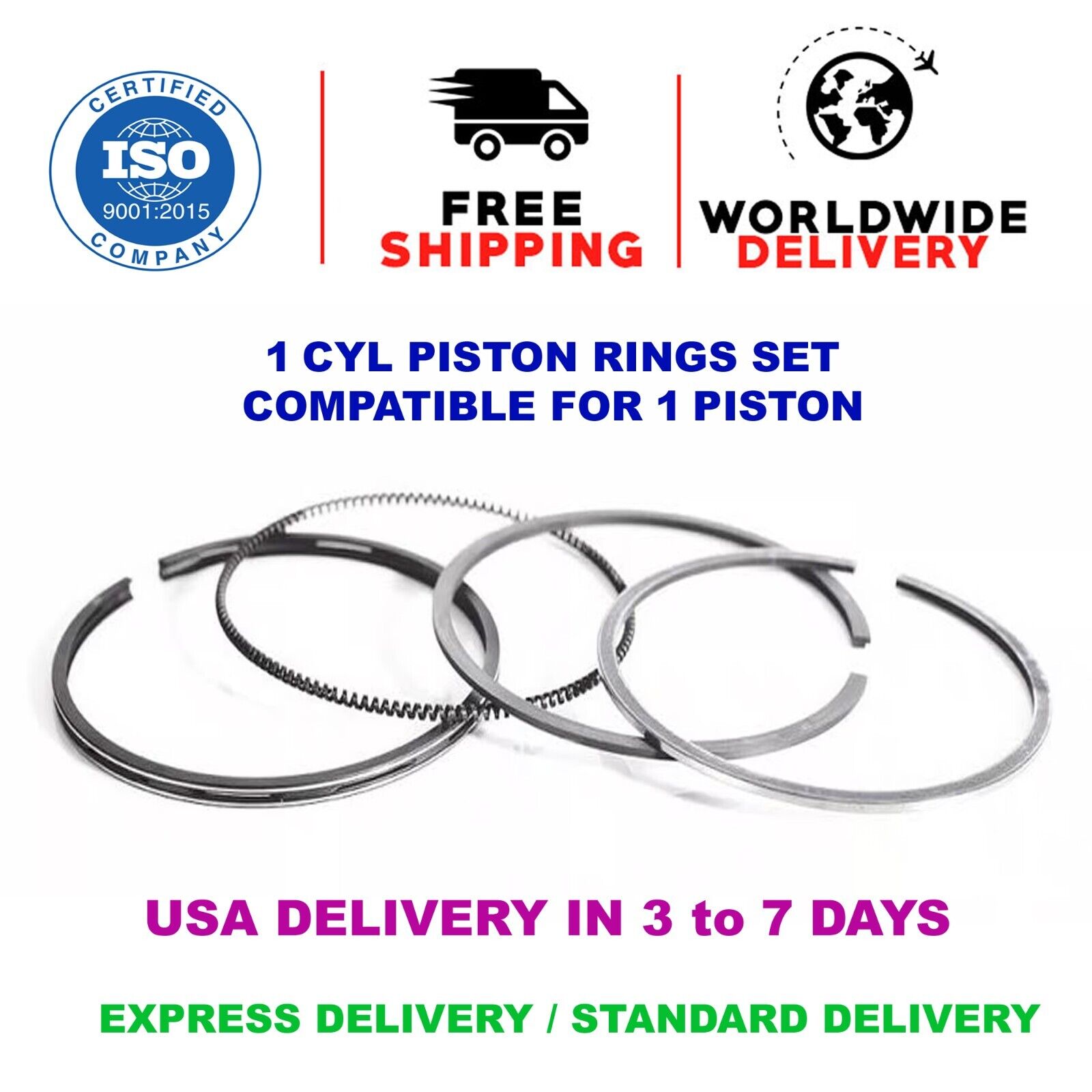 Piston Rings Set 80mm Fits For Yamaha 66V XLT XL LTD XR GP1200R 66V-11603-00-00