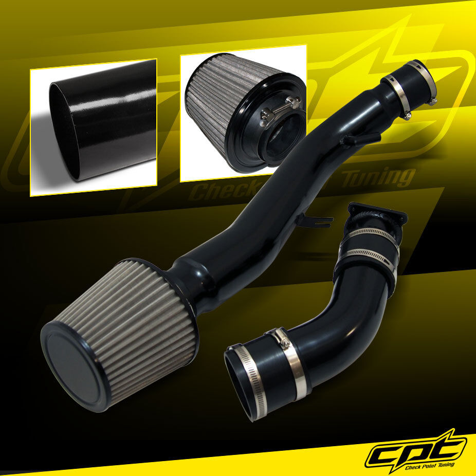 For 03-07 G35 3.5L V6 Automatic Black Cold Air Intake + Stainless Air Filter