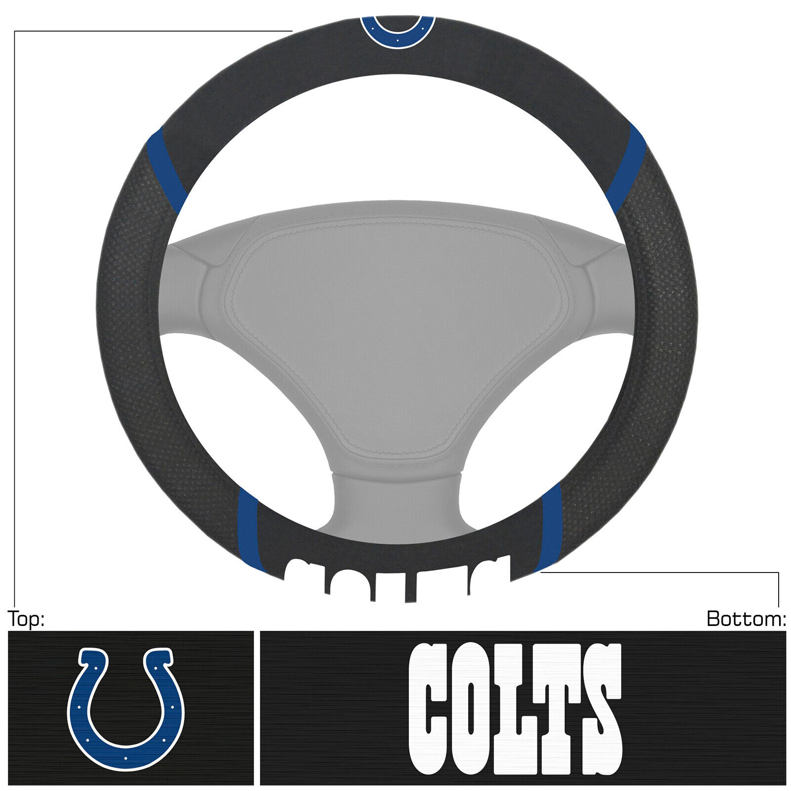 New NFL Indianapolis Colts Synthetic leather Car Truck Steering Wheel Cover