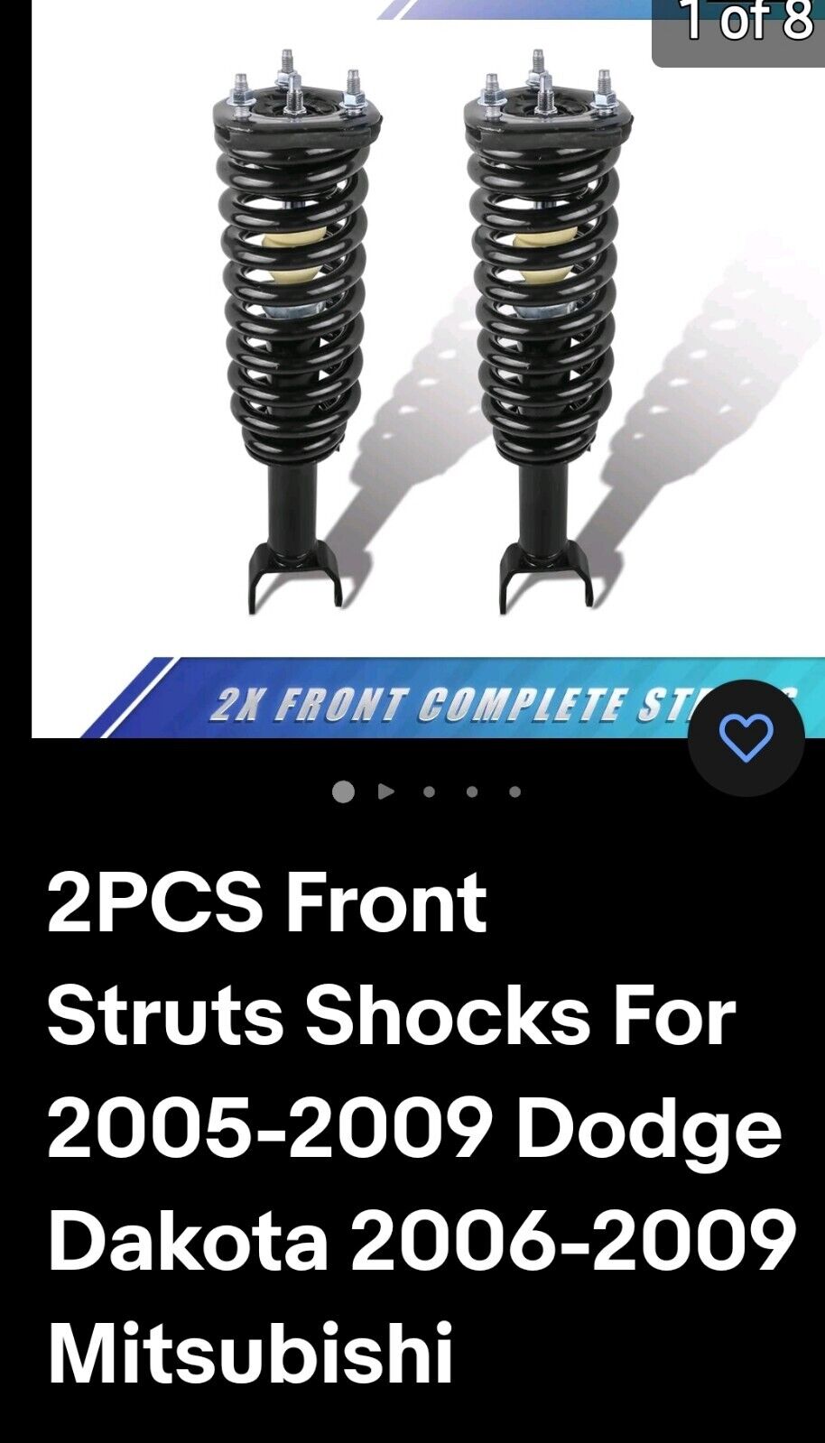 2PCS Front Struts Shocks For 2005-2009 Dodge Dakota 2006-2009 Mitsubishi