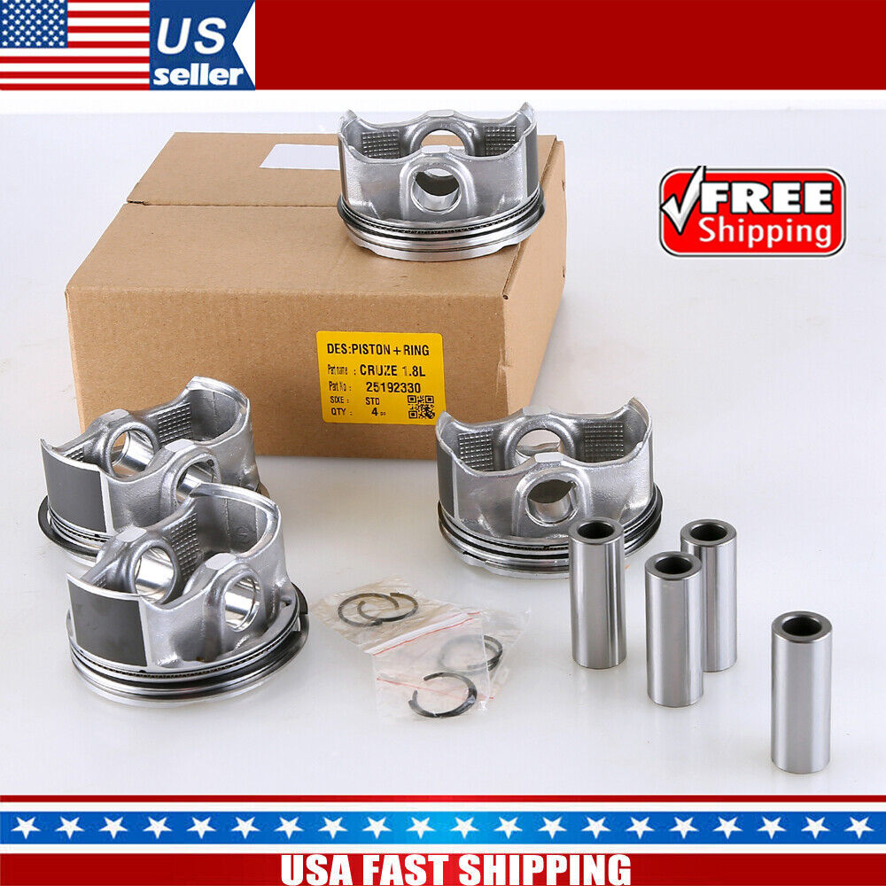 4x Engine Pistons set W/ Rings For 2011-2018 Sonic Cruze Astra 1.8L 2H0 F18D4