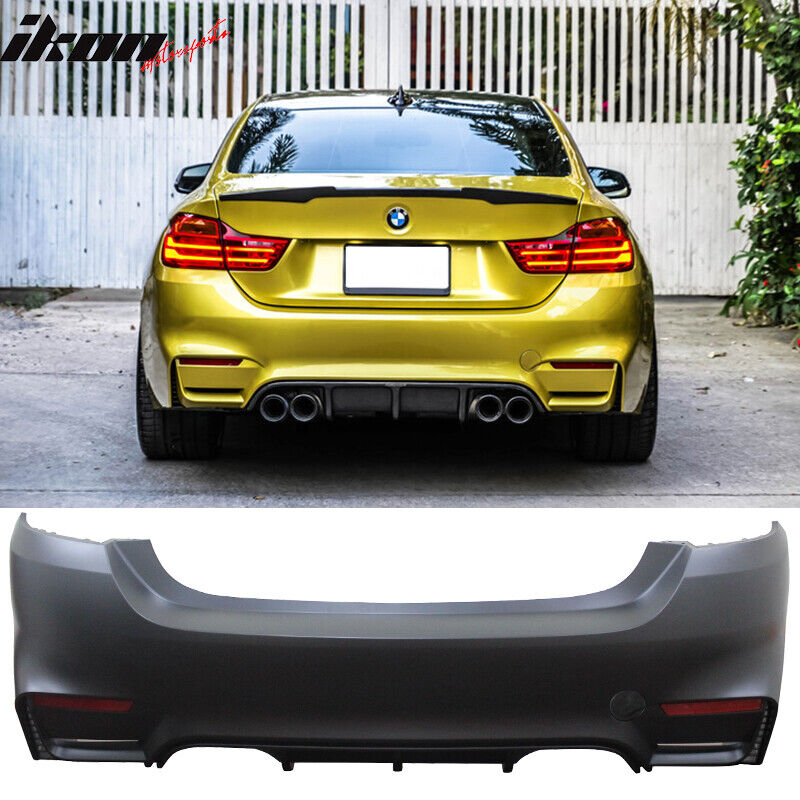 Fits 14-20 BMW F32 4 Series M4 Style Rear Bumper Conversion 2 Tips Outlet