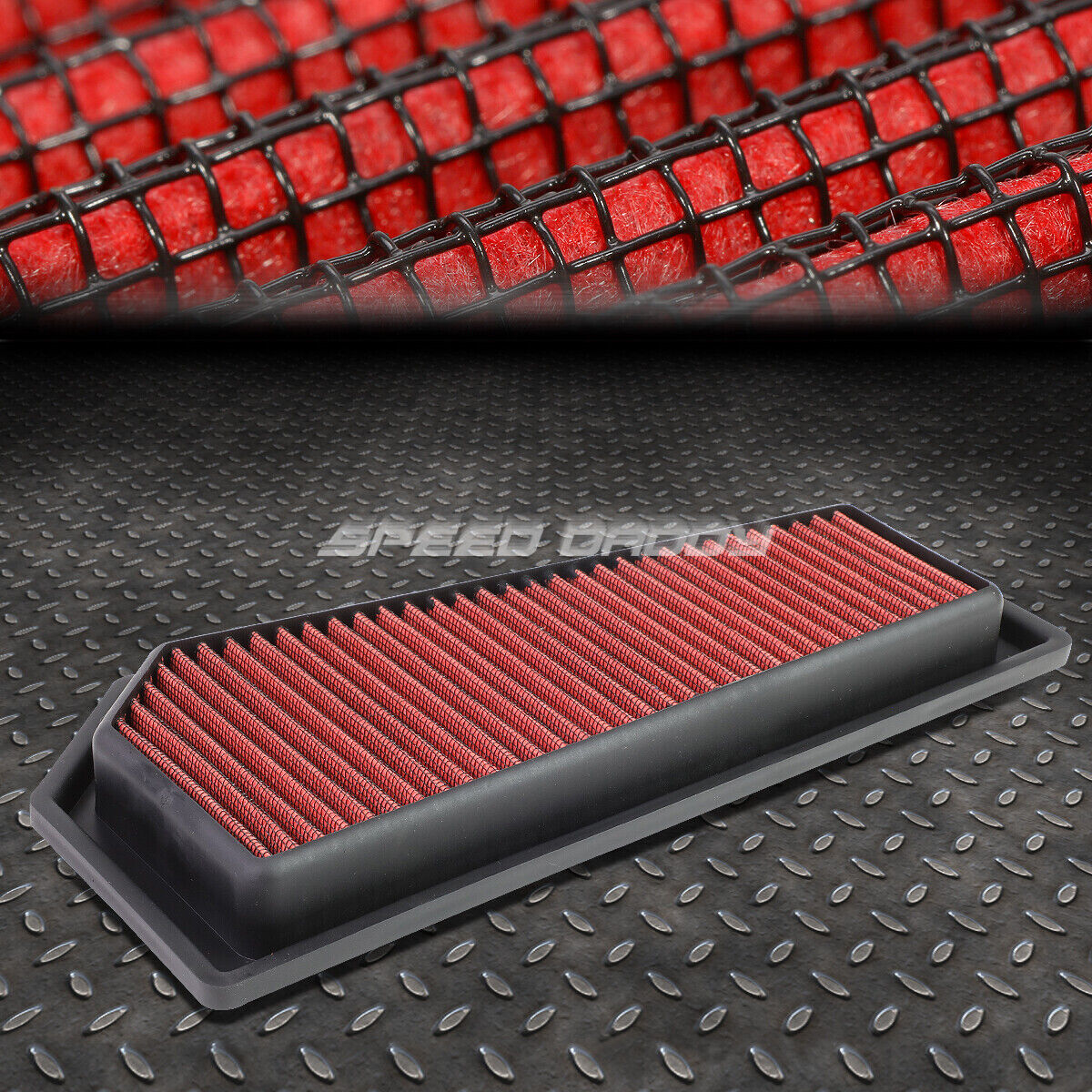 FOR 12-15 BENZ C250/SLK250 RED REUSABLE/WASHABLE DROP IN AIR FILTER PANEL