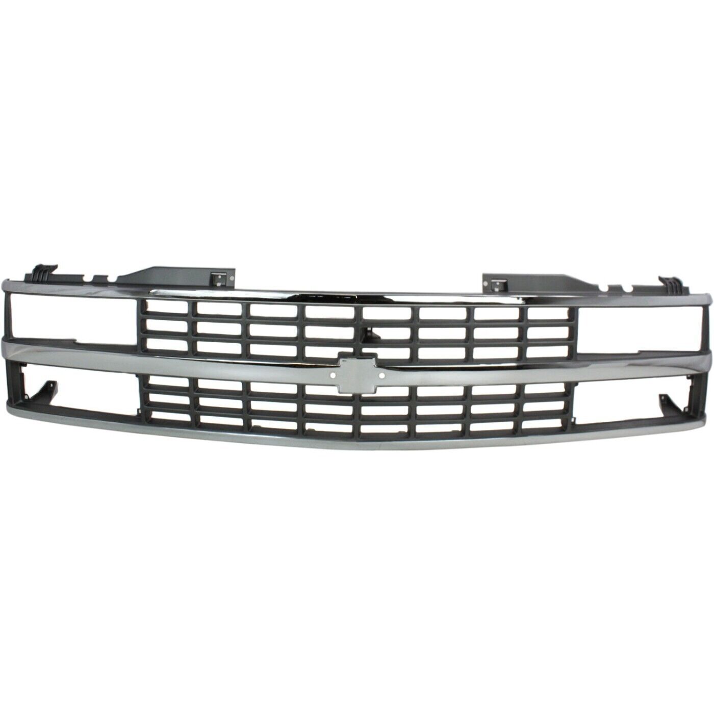 Grille For 1988-93 Chevy C K 1500 Chrome Shell With Black Insert Dual Headlight