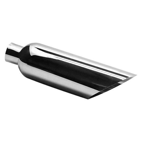 Exhaust Tip Non-Rolled Edge Angle Cut Weld-On Chrome Exhaust Tip - JAC618-212