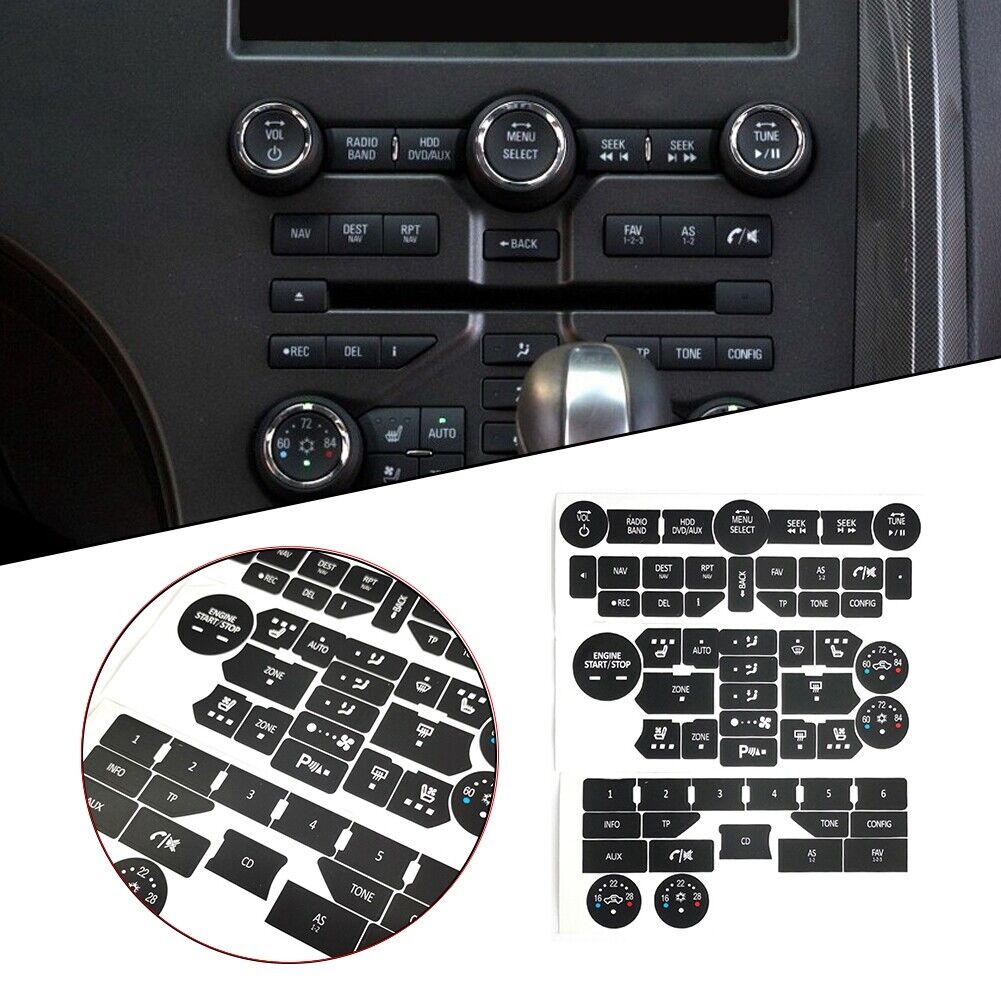 Button Repair Decals Climate Control Radio Stickers For SAAB 3rd Gen 9-5NG 9-4X