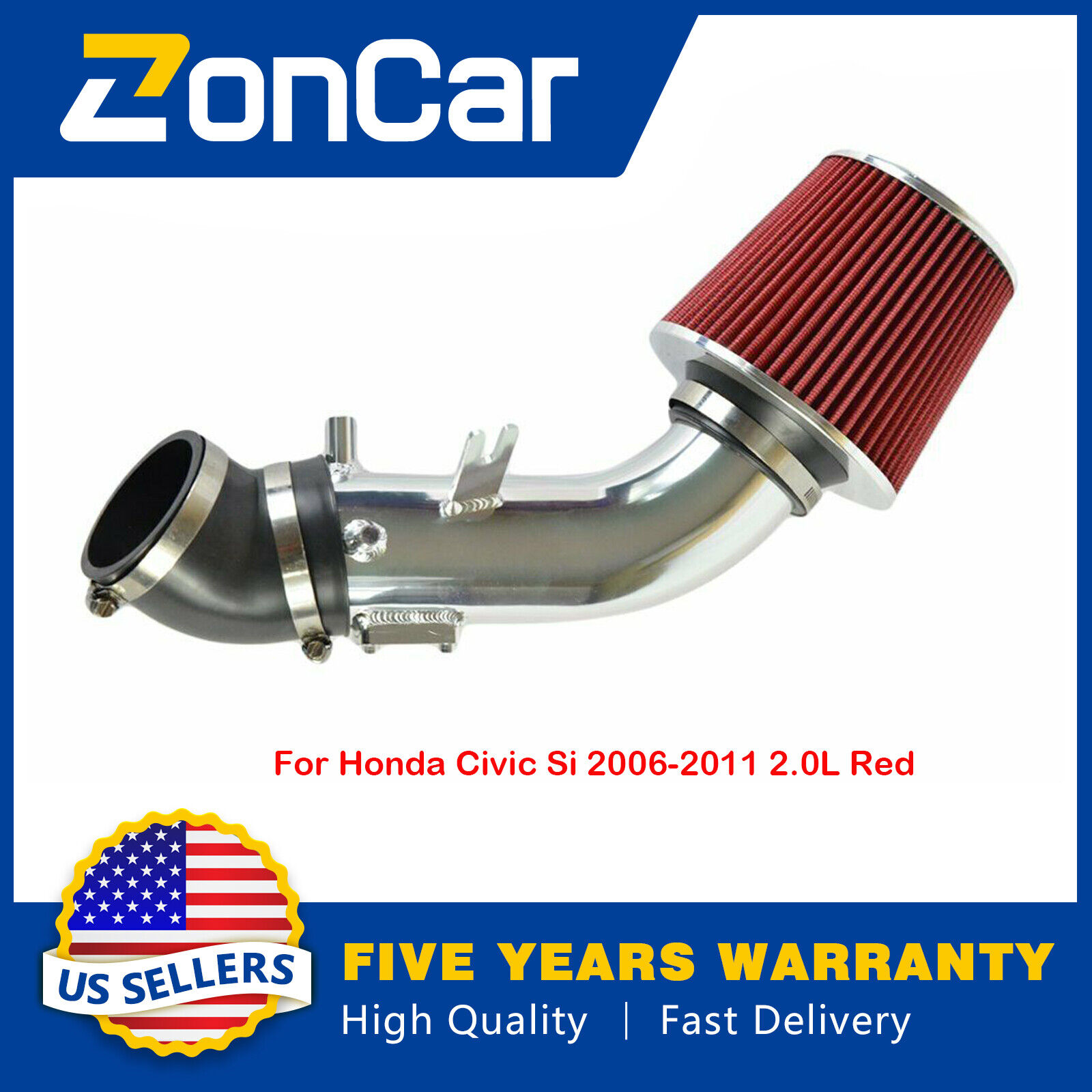Cold Air Intake Kit With Filter For Honda Civic Si 2006-2011 2.0L Red 2007 2008