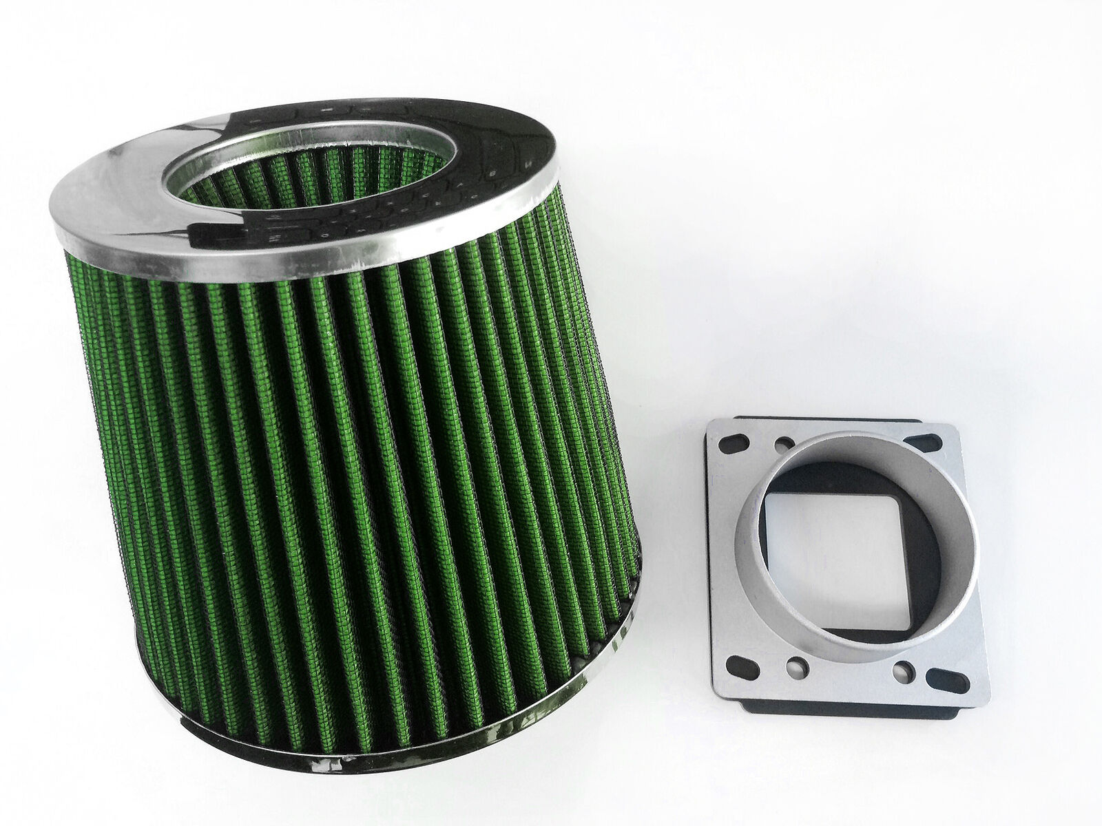 GREEN Air Intake Filter + MAF Sensor Adapter For 97-99 Mercury Tracer 2.0L 4Cyl