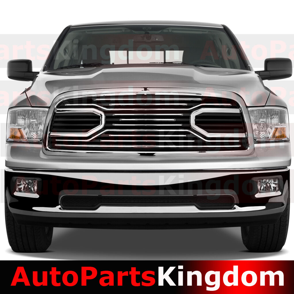 Big Horn Chrome Packaged Grille+Shell Replacement for 09-12 Dodge RAM 15000