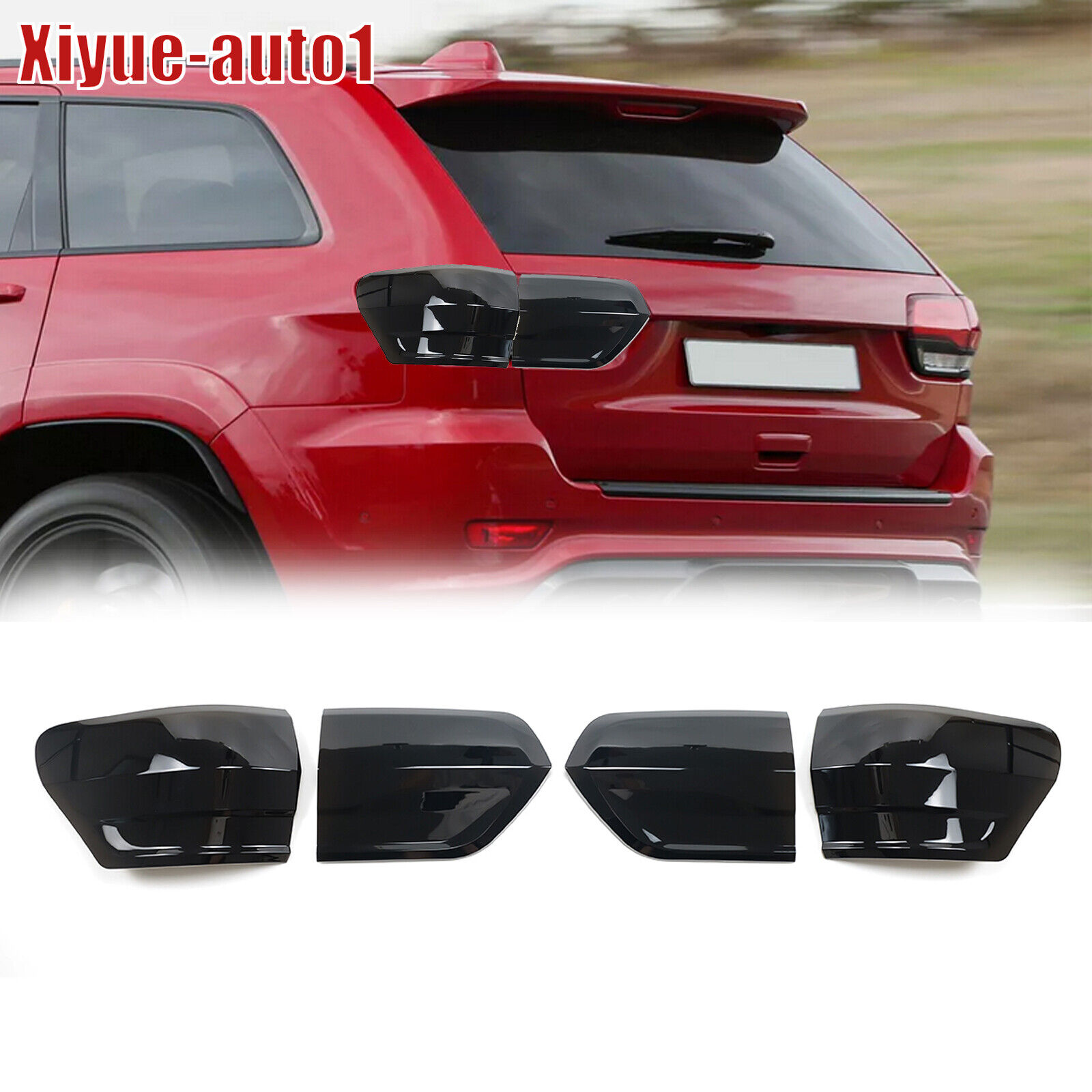 Smoked Tail Light Cover Rear Lamp Guard Trim For Jeep Grand Cherokee SRT 14-2021