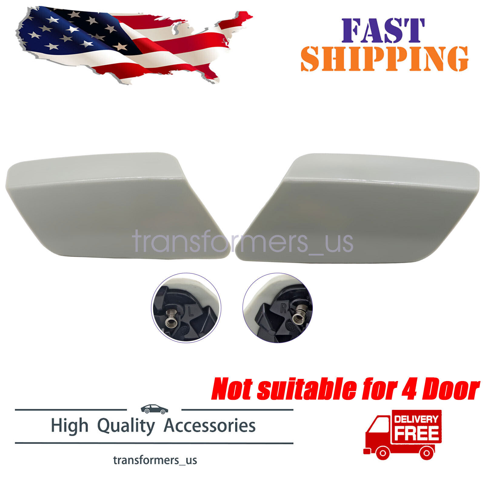 Headlight Washer Cover for 2011-2013 BMW 328i xDrive coupe Set of 2 Left Right