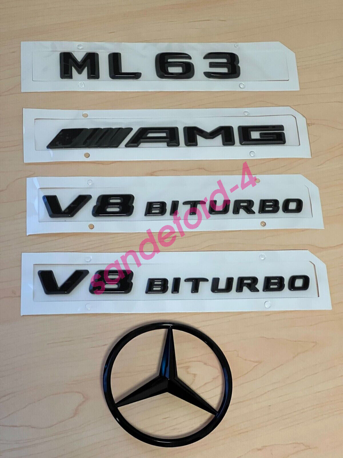 Gloss Black ML63 AMG V8 BITURBO Badge Emblem for M Class ML63 W166 2012-2014