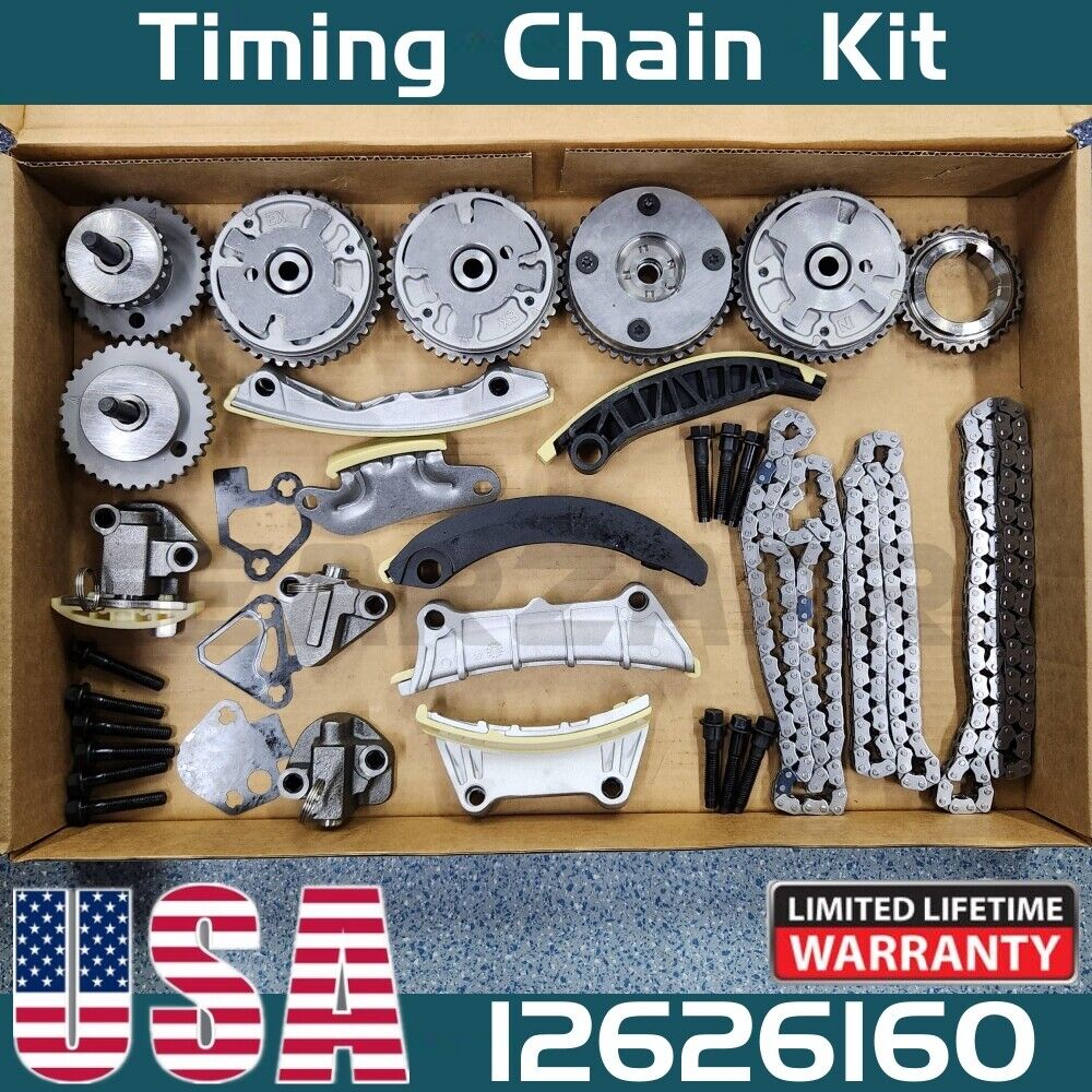 COMPLETE KIT TIMING CHAIN+ 4VVT CAM PHASER INT+ EXH for 3.0 3.6L EQUINOX CTS SRX