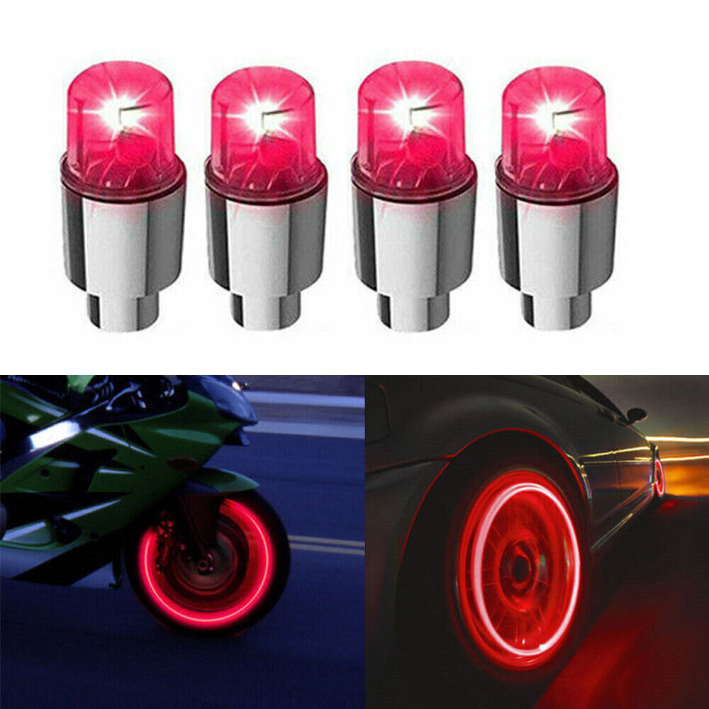 4PCS Car Auto Wheel Tire Tyre Air Valve Stem LED Light Caps Cover Accessories US